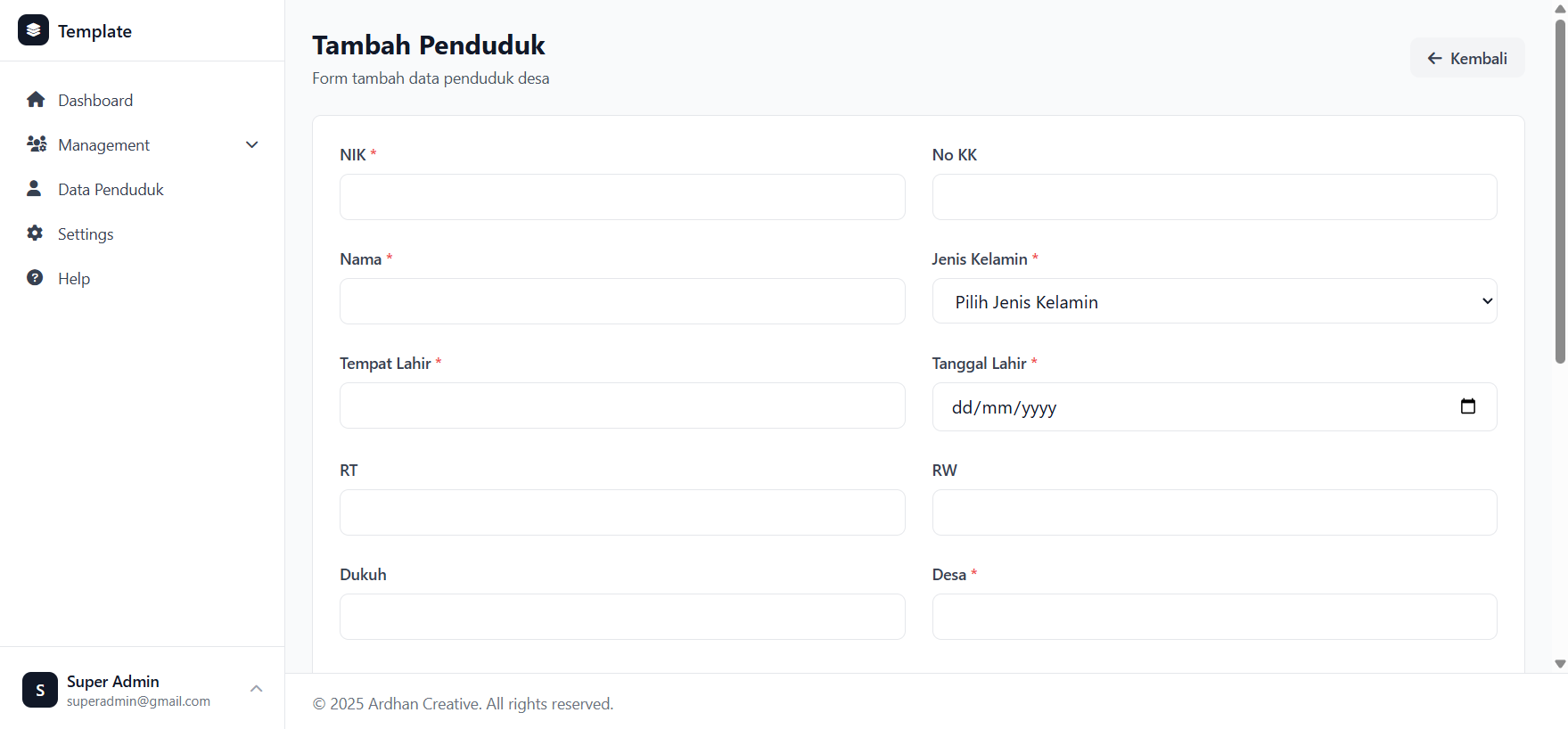 Data Center Penduduk